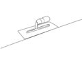 Professional Rectangular Steel Trowel one line art. Continuous line drawing of repair, professional, hand, people