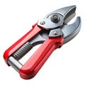 Professional red handled bypass pruning shears for garden and yard work Royalty Free Stock Photo