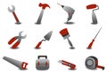 Professional repairing tools icons