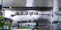 Professional restaurant kitchen stainless steel