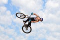 A professional rider at the MTB (Mountain Biking) competition Royalty Free Stock Photo