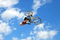 A professional rider at the MTB (Mountain Biking) competition on the Dirt Track Royalty Free Stock Photo