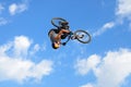 A professional rider at the MTB (Mountain Biking) competition on the Dirt Track Royalty Free Stock Photo