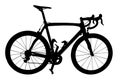 Professional Road Racing Bicycle Silhouette Isolation