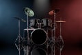 Professional Rock Black Drum Kit in the Color Volumetric Light.