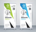 Professional roll up banner in geometric shape style