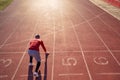 Professional runner preparing for the race