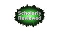 Professional scholarly reviewed emblem with green gradient and sharp edges Royalty Free Stock Photo