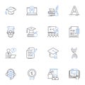 Professional school line icons collection. Education, Specialized, Graduate, Vocation, Law, Medicine, Business vector