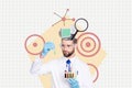 Professional science doctor working in laboratory holding glass tubes samples with dna animals analyzing experiment on Royalty Free Stock Photo