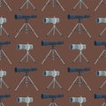 Professional seamless pattern telescope glass look-see spyglass optics device camera digital focus optical equipment