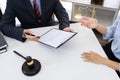 Professional Secretary lawyer working at his office signing contract Consultation of client from trust Law Firm, Attorneys Notary Royalty Free Stock Photo