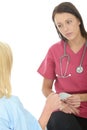 Professional Serious Young Female Doctor Giving Female Patient a Prescription Royalty Free Stock Photo