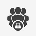 Professional services icon with padlock sign. Professional services icon and security, protection, privacy symbol