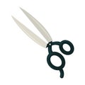 Professional sharp metal hairdressers scissors isolated flat illustration