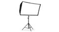 Professional Softbox Light Modifier on a Tripod Stand Isolated on White Royalty Free Stock Photo