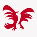 Professional simple minimalist animal logo eagle red Royalty Free Stock Photo