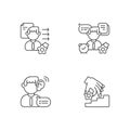 Professional skills development linear icons set Royalty Free Stock Photo