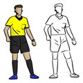 Professional soccer referee vector illustration sketch doodle ha