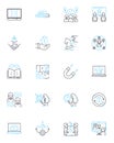 Professional society linear icons set. Nerking, Development, Growth, Community, Members, Connections, Collaboration line