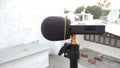 Professional sound recorder on an outdoor video shoot