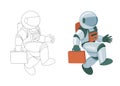 Professional spaceman in modern pressure suit cartoon vector illustration