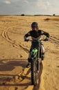 Professional speed rider driving in motocross race Royalty Free Stock Photo