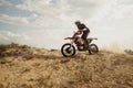 Professional speed rider driving in motocross race Royalty Free Stock Photo