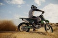 Professional speed rider driving in motocross race Royalty Free Stock Photo