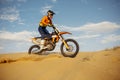 Professional speed rider driving in motocross race Royalty Free Stock Photo