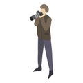 Professional sport photographer icon, isometric style Royalty Free Stock Photo