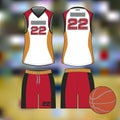 Professional sports uniform for basketball. Isolated image.