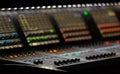 Professional stage lighting controller desk. Industrial light board on concert in music hall Royalty Free Stock Photo