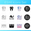 Professional stomatology icons set