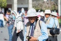 Professional street photographer in Arequipa, Peru Royalty Free Stock Photo