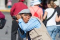 Professional street photographer in Arequipa, Peru Royalty Free Stock Photo