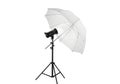 Professional studio flash with softbox umbrella for stunning photography lighting effects Royalty Free Stock Photo