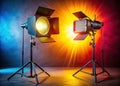Professional Studio LED Lighting Kit with Softbox Tripod for Photography and Video Production Royalty Free Stock Photo