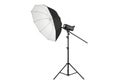 Professional studio lighting setup with softbox and light stand for photography Royalty Free Stock Photo