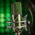 Professional studio microphone on stage, illustration for performances and podcasts, sound recording Royalty Free Stock Photo