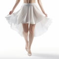 Professional Studio Photography Of Dancing Girl In White Skirt Royalty Free Stock Photo