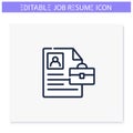 Professional summary line icon. Editable stroke Royalty Free Stock Photo