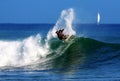 Professional Surfer Anthony Walsh Surfing Hawaii Royalty Free Stock Photo