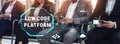 Professional Team Engaging with Low Code Platform Technology in Modern Office Setting with Digital Interface Elements Royalty Free Stock Photo