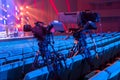 A professional television camera for filming concerts and events Royalty Free Stock Photo