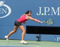 Professional tennis player Anastasija Sevastova of Latvia in action during her US Open 2016 round four match