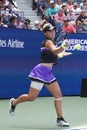 Professional tennis player Bianca Andreescu of Canada in action during the 2019 US Open third round match Royalty Free Stock Photo