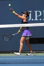 Professional tennis player Bianca Andreescu of Canada in action during the 2019 US Open third round match Royalty Free Stock Photo