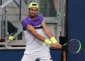Professional tennis player Karen Khachanov of Russia in action during his 2019 US Open first round match