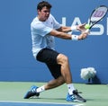 Professional tennis player Milos Raonic during first round singles match at US Open 2013